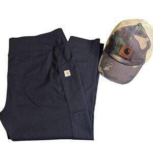 Carhartt Bundle - Camo Cap and Black Leggings Sz XL